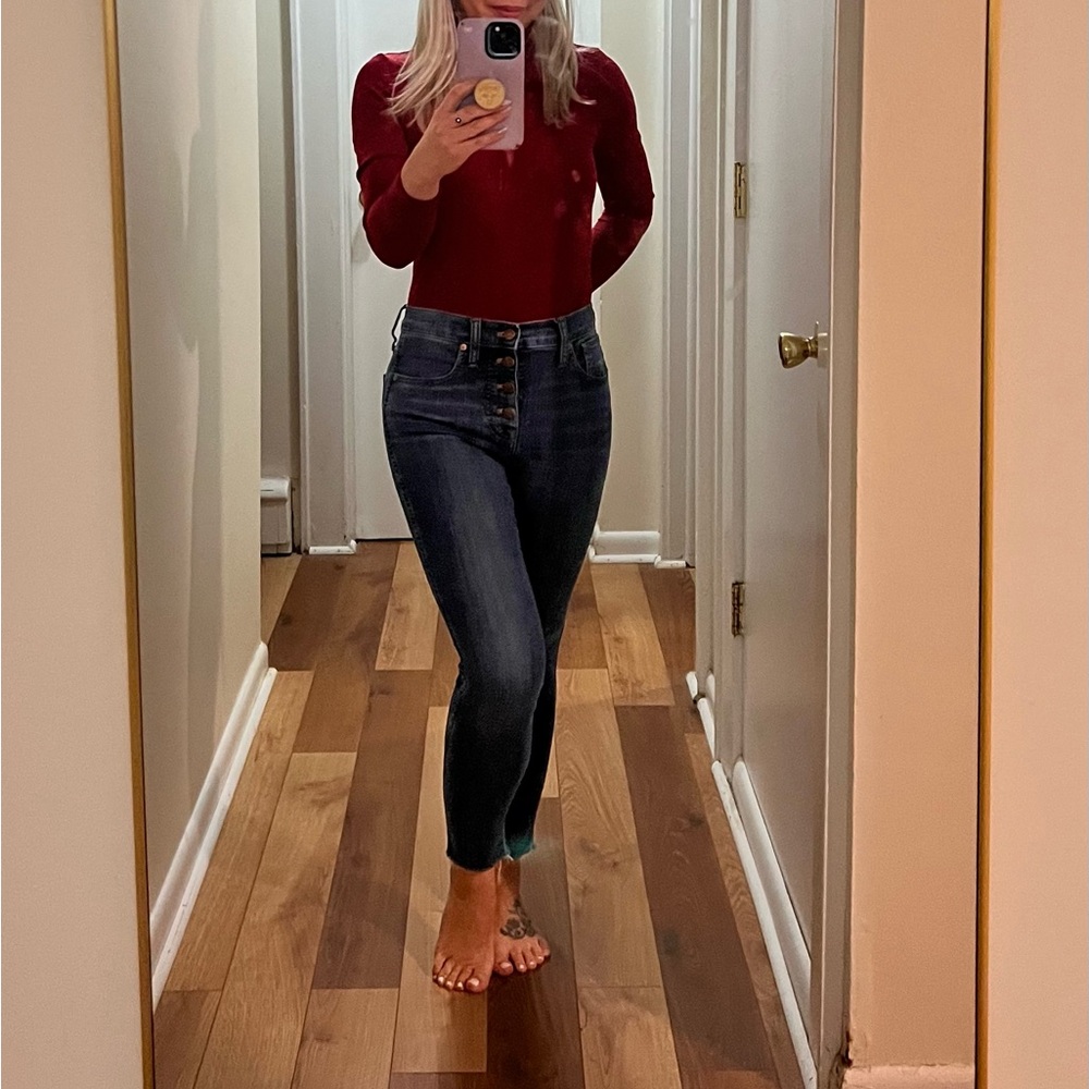 Madewell high rise button fly skinny jeans